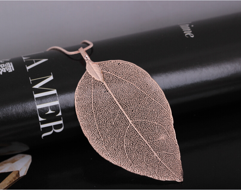 Gold Chain Necklace Women Men Jewelry Maxi Necklace Rose Gold Color Chain Real Charm Pendant Necklaces & Pendants Leaf Necklace