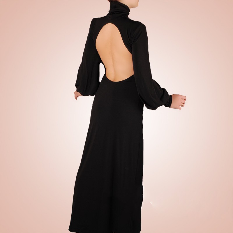 2019 Unique Black High Neck Prom Dresses Backless Satin Ankle Length Evening Gowns Plus Size robes de soirée Formal Party Dress