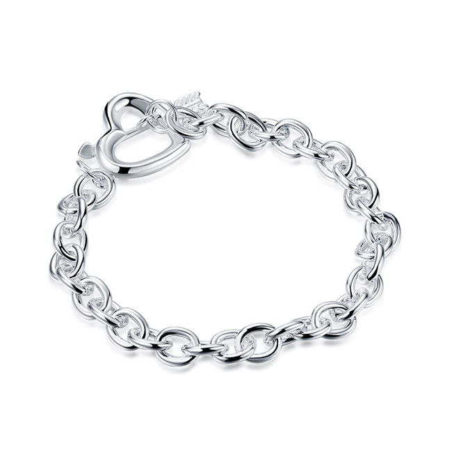 Hot sale best gift 925 silver Stone mandrel Bracelet - no words DFMCH034, brand new fashion 925 sterling silver plated Chain link bracelets