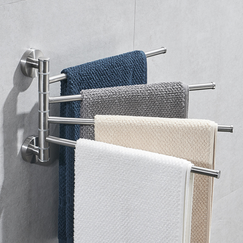 180 Degree Rotatable Towel Rack Stainless Steel 4/3/2 Arms Towel Hanging with Hooks Bathroom Rack Bathroom Bracket, Silver 2 racks
180 Degree Rotatable Towel Rack Stainless Steel 4/3/2 Arms Towel Hanging with Hooks Bathroom Rack Bathroom Bracket, Silver 2 racks