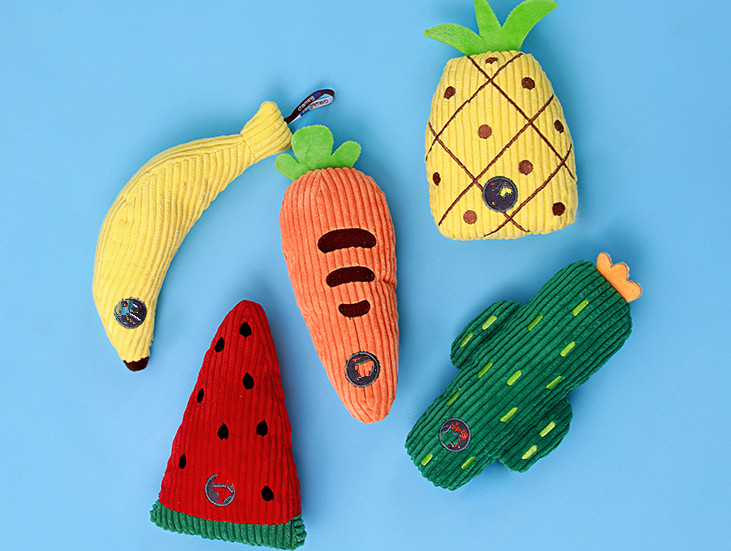 Fruit Squeak For Dog Puppy Plush Strawberry pineapple Pet Toy sound toys