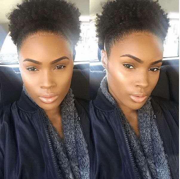 100 Human Natural Ponytail extension African American Short Afro Kinky Curly Wrap clip in black hair Drawstring Puff updo Ponytail 120g