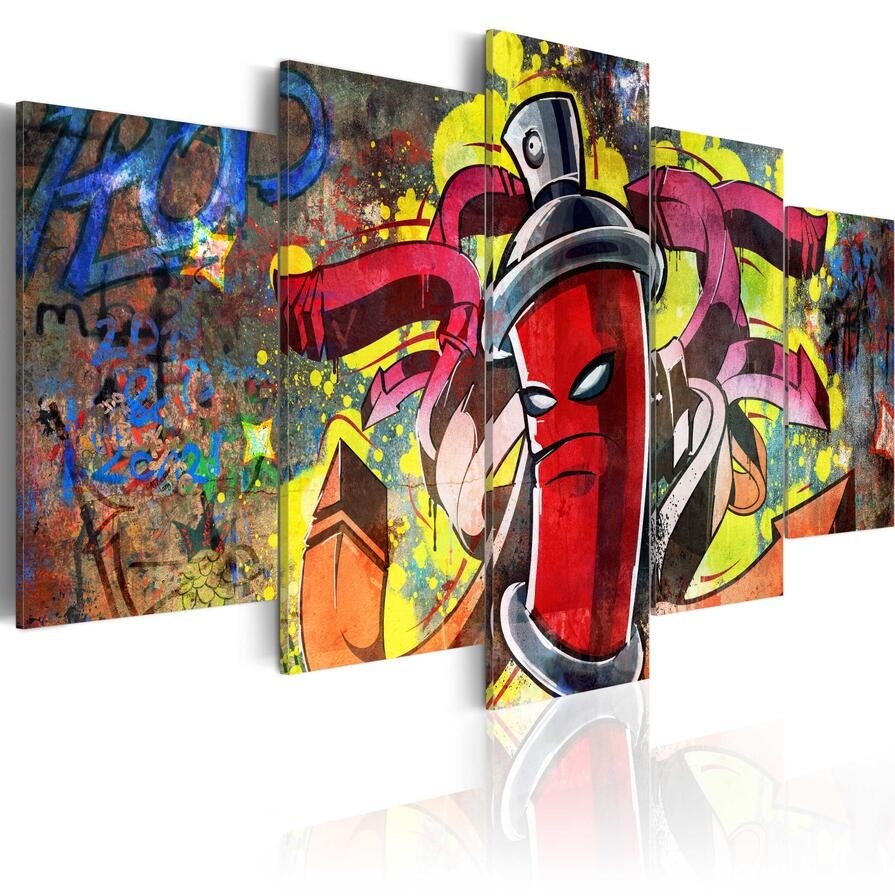 ( No Frame ) Canvas Print Modern Fashion Wall Art the Color Graffiti Rage Spray for Home Decoration