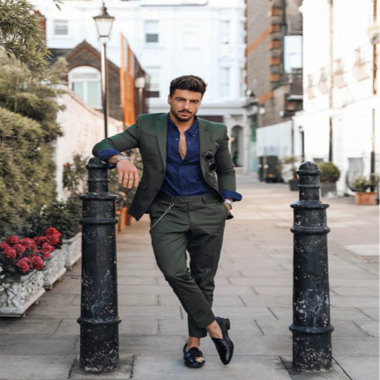 New Dark Green Mens Groom Wedding Suits Groom Two Button Peaked Lapel Formal Work Prom Office Blazer Jacket(Jacket+Pants)