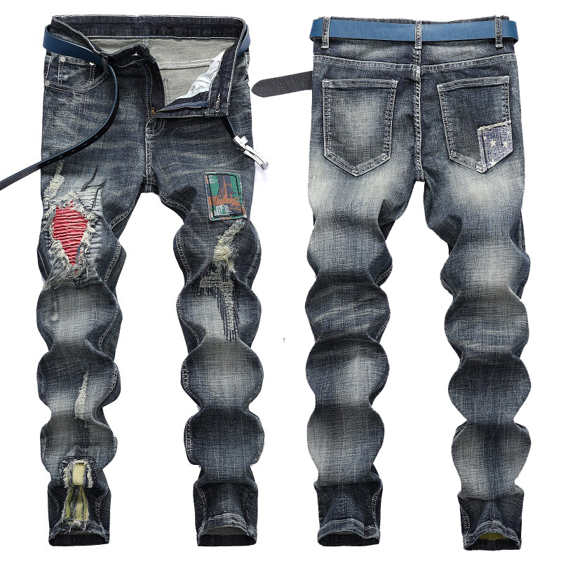 New Fashion Men Straight jeans Denim Pant Frayed Jeans Rip Long pant Men Casual, As pic
New Fashion Men Straight jeans Denim Pant Frayed Jeans Rip Long pant Men Casual, As pic