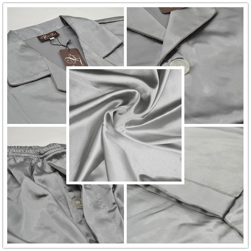Tony&Candice Men's Stain Silk Pajama Set Men Pajamas Silk Sleepwear Men Sexy Modern Style Soft Cozy Satin Nightgown Men Summer T200110