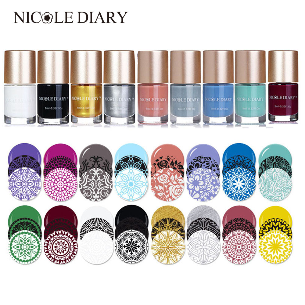 2 Bottles NICOLE DIARY Stamping Polish Set Spring Series Nail Stamp Varnish Nail Art Printing Polish Manicure Color 21 Colors, Set 1
2 Bottles NICOLE DIARY Stamping Polish Set Spring Series Nail Stamp Varnish Nail Art Printing Polish Manicure Color 21 Colors, Set 1