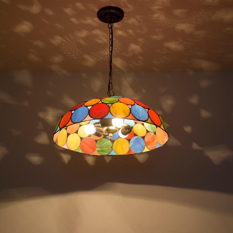 Bohemian style bar chandelier European creative Tiffany stained glass living room dining room bedroom decoration chandelier TF082