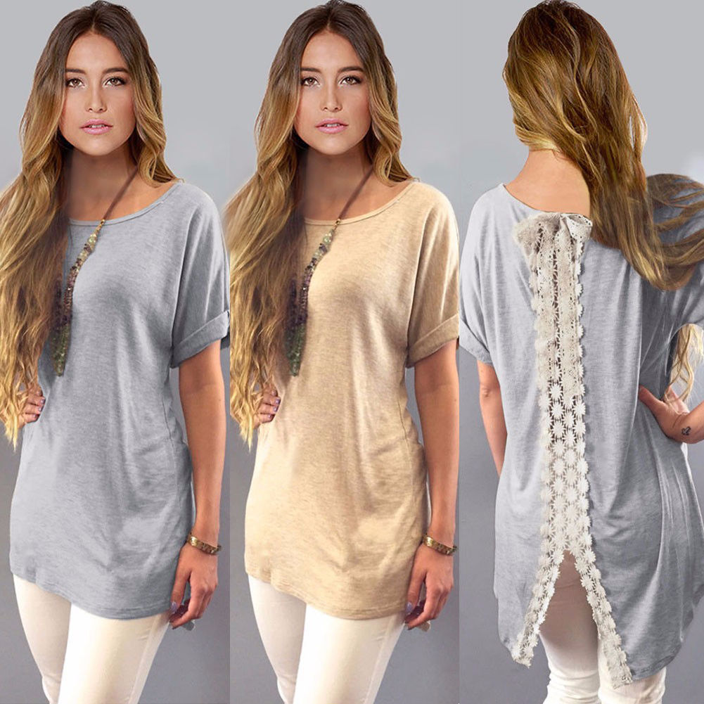 Hot Sale Summer Ladies Womens Casual Shirt Plain Simple Design Short Sleeve Lace Back Loose T-Shirt Tees Slim Tops Plus Size, Khaki
Hot Sale Summer Ladies Womens Casual Shirt Plain Simple Design Short Sleeve Lace Back Loose T-Shirt Tees Slim Tops Plus Size, Khaki