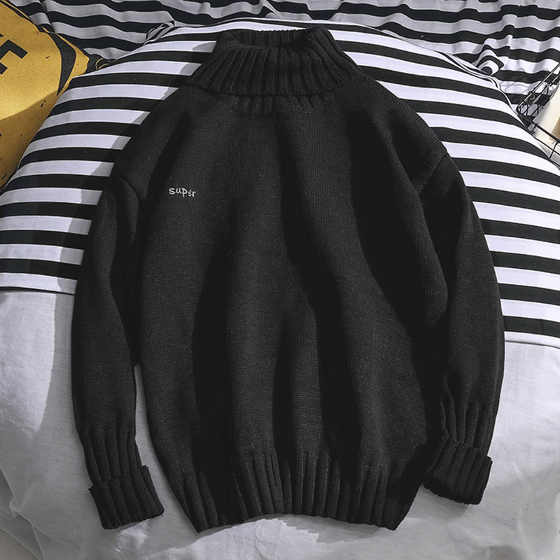 Sweaters Men Turtleneck Simple All-match Soft Warm Winter Daily Korean Style Knitting Sweater Mens Harajuku Leisure Clothing New SH190930