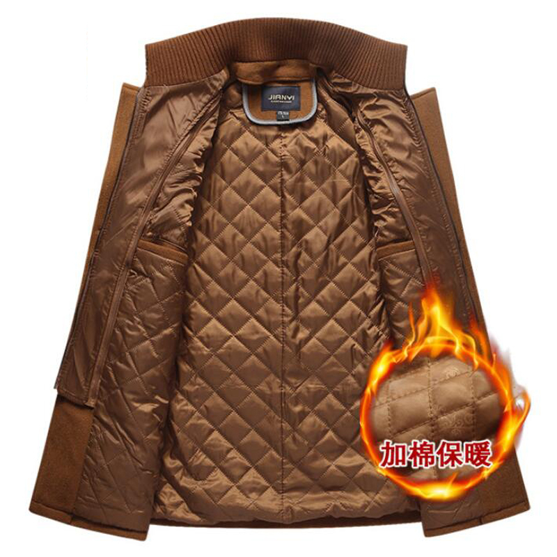 Winter Coat Men New Fashion Double Collar Windproof Thicken Woolen Coats Mens Outwear Winter Jacket Thick Warm Parka 5XL Clothes LY191225