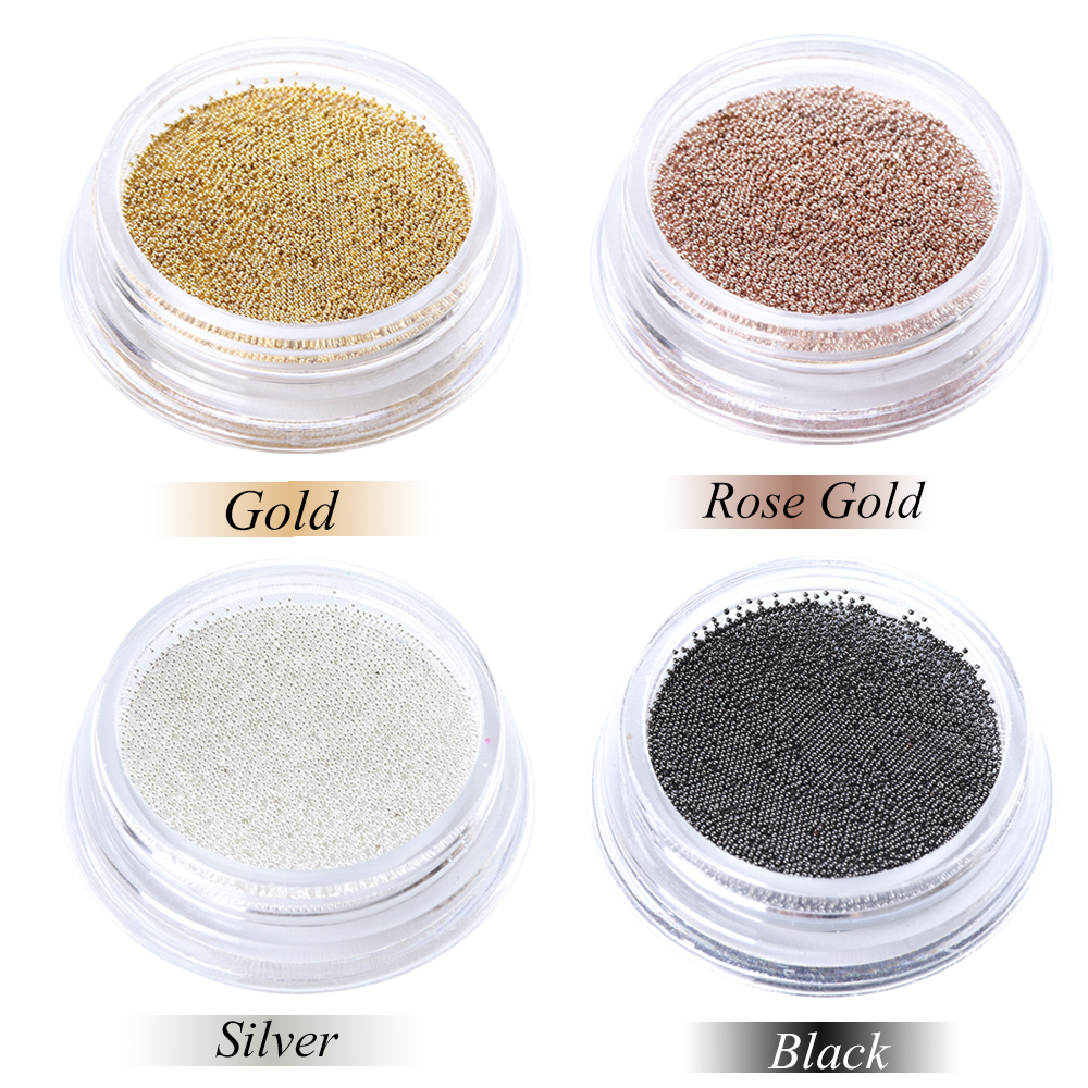 0.4mm 3D Micro Steel Beads Mixed Color Nail Art Decorations Mini Small Caviar DIY Charms Stud Manicure Accessory Nail Tool CH829 C19011401