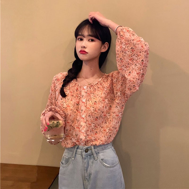 Women Print Shirts Summer Blouses Womens Floral Blusas Chiffon Blouses, Pink 
Women Print Shirts Summer Blouses Womens Floral Blusas Chiffon Blouses, Pink