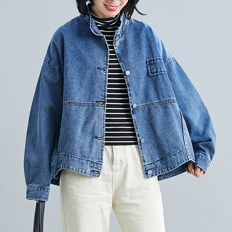Denim Jackets Women's 2020 New Autumn Denim Jackets Women Single-breasted pocket Loose Coats Female Feminine Clothing, Blue
Denim Jackets Women's 2020 New Autumn Denim Jackets Women Single-breasted pocket Loose Coats Female Feminine Clothing, Blue