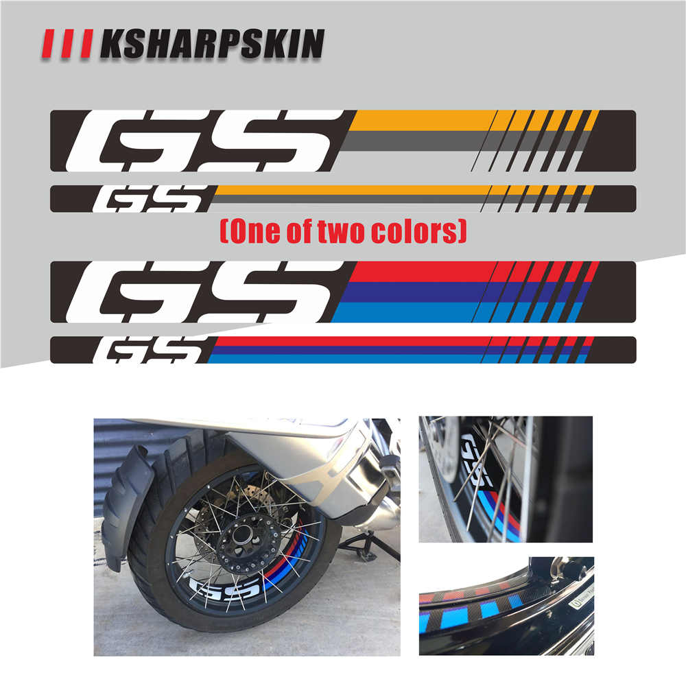 

KSHARPSKIN Motorcycle reflective waterproof tire sticker rim decoration decal for BMW R1200GS Adv. LC 06-18 and R1250GS 19 Adv