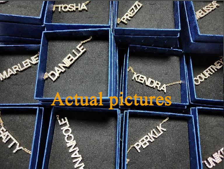 DOREMI Crystal Pendant Letters Necklace for Women Custom Jewelry Custom Name Necklaces Numbers Personalized Zirconia Pendant