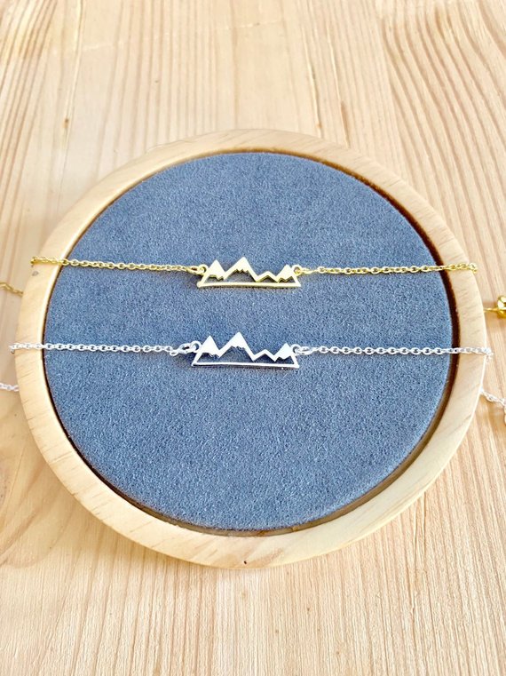 Simple Minimalist Nature Mountain Range hollow Peak Bracelets Cute Snowy Mountain Top Bracelets Paris Landscape Bracelet jewelry
