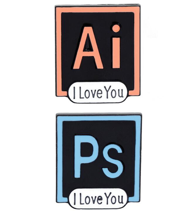 European and American fashion hot creative Photoshop T love you PS brooch clothing accessories bag accessories WY797