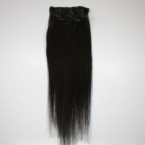 Peruvian clip on hair 100g 8pcs straight wave african american human hair extensions