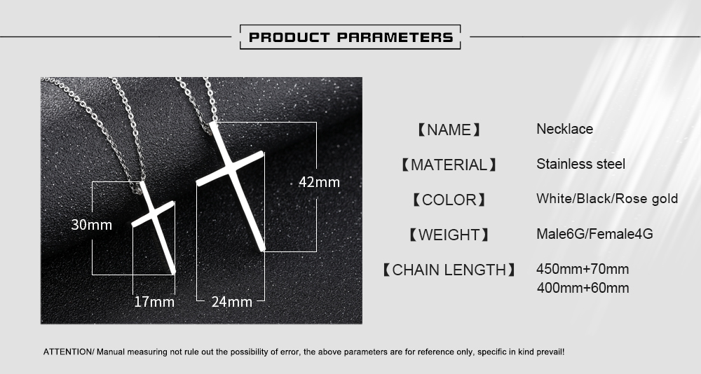 Can Lettering Cross Pendants Necklace Jewelry Stainless Steel Gold Plated Men Women Lover Gift Religious Jewelry