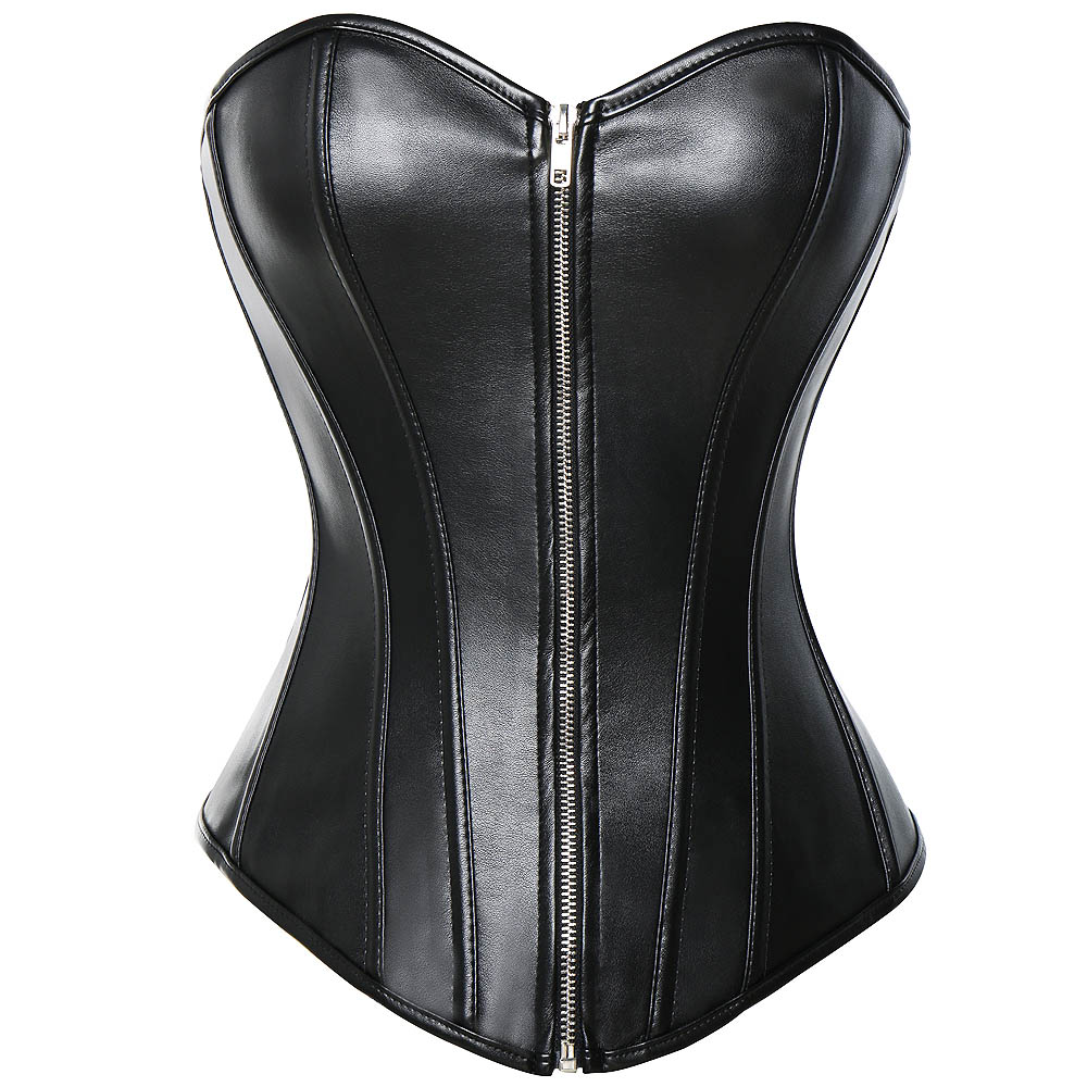 PVC Faux Leather Overbust Corset Bustier S- Plus Size Front Zipper Corset Push up Bra Red Black LC5223, Red(front zipper)
PVC Faux Leather Overbust Corset Bustier S- Plus Size Front Zipper Corset Push up Bra Red Black LC5223, Red(front zipper)