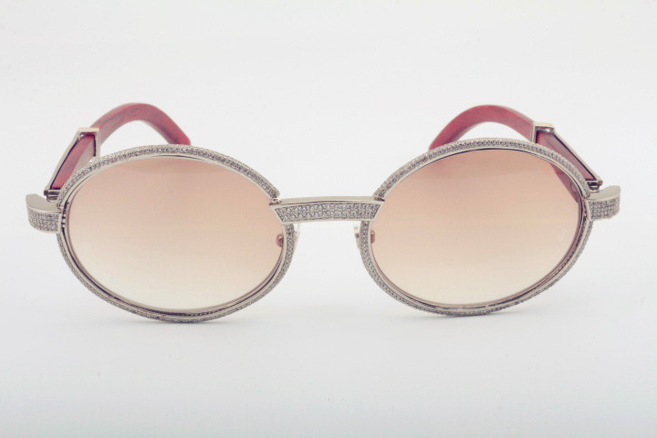 natural wood full dia glasses 7550178 high quality sunglasses the entire frame is wrapped in dias Size: 55-22-135mm