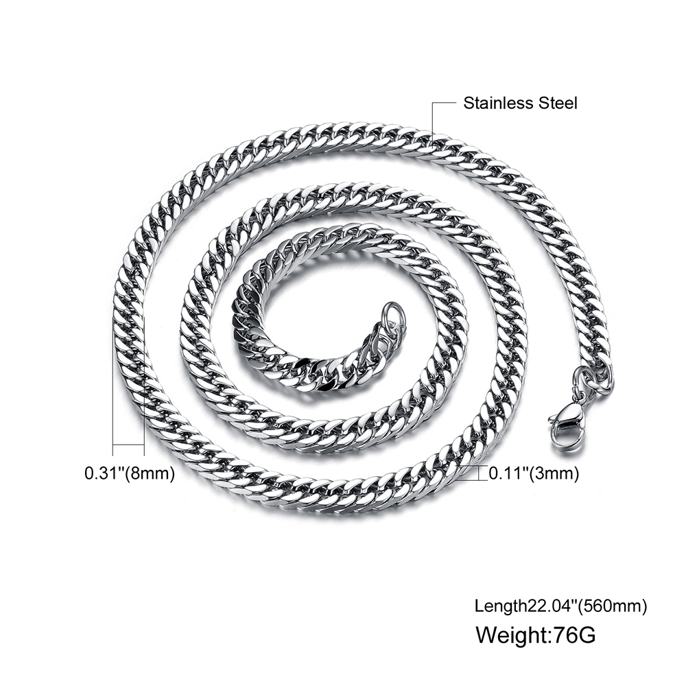 Heavy Thick Titanium Steel Chain Necklace Fashion Cool Men 316L Steel Steel Link Chain Jewelry Accessories
