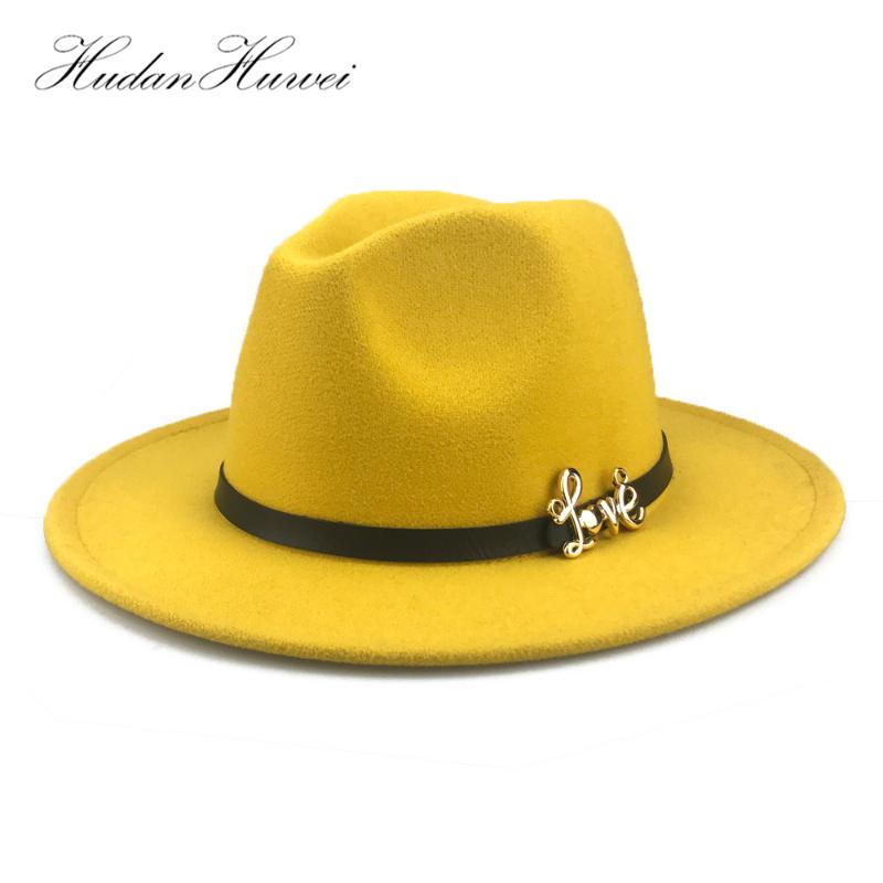 Autumn Winter Unisex Flat Brim Wool Felt Cowboy Fedora Hats with Letter LOVE Leather Band Trilby White Women Jazz British Hat
Autumn Winter Unisex Flat Brim Wool Felt Cowboy Fedora Hats with Letter LOVE Leather Band Trilby White Women Jazz British Hat