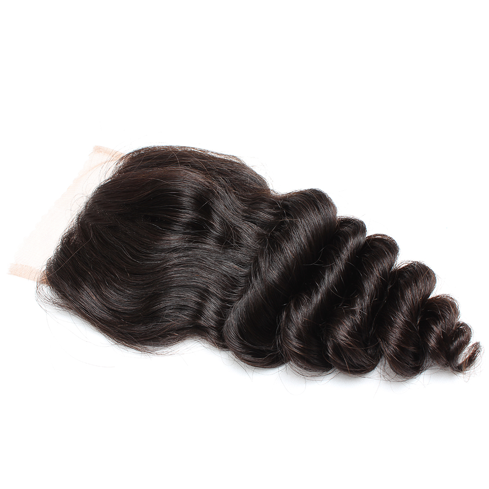 bella hair malaysian lace closures loose wave virgin human hairweaves free part with baby bair top closures 4x4 natural color 826 inch