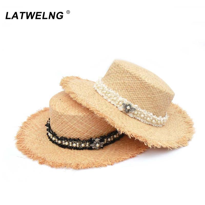 Wide Brim Hats Original Design Tweed Pearl Raffia Beach For Women Fashion Soft Straw Sun Hat Ladies Summer Visor Caps Wholesale, White
Wide Brim Hats Original Design Tweed Pearl Raffia Beach For Women Fashion Soft Straw Sun Hat Ladies Summer Visor Caps Wholesale, White