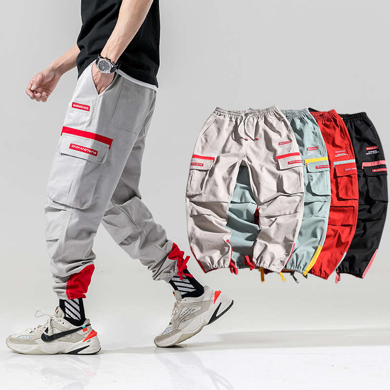 SingleRoad Hip Hop Harem Cargo Pants Men 2019 Side Pockets Trousers Joggers Streetwear Male Fashion Casual Sweatpants Jogger Men LY191203