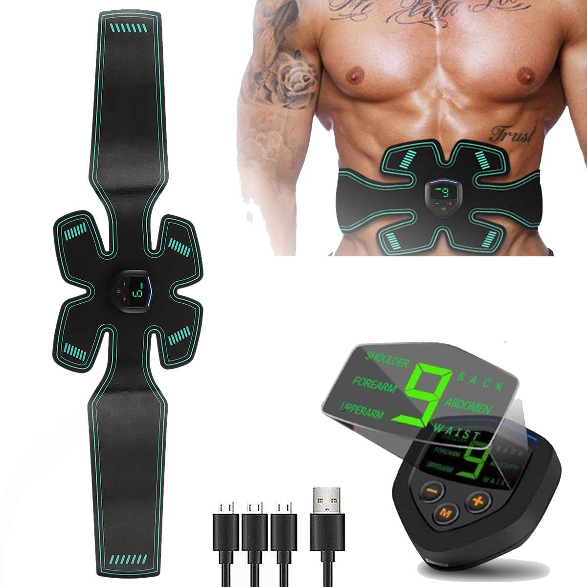 Abdominal Muscle Stimulator Trainer EMS Fitness Equipment Training Gear Muscles Electrostimulator Toner Exercise Gym in box