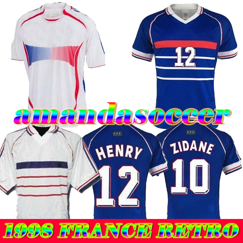 1998 FRANCE RETRO VINTAGE soccer jerseys 98 10 ZIDANE HENRY MAILLOT DE FOOT 2006 white Thailand Quality uniforms Football Jerseys shirt, Black
1998 FRANCE RETRO VINTAGE soccer jerseys 98 10 ZIDANE HENRY MAILLOT DE FOOT 2006 white Thailand Quality uniforms Football Jerseys shirt, Black