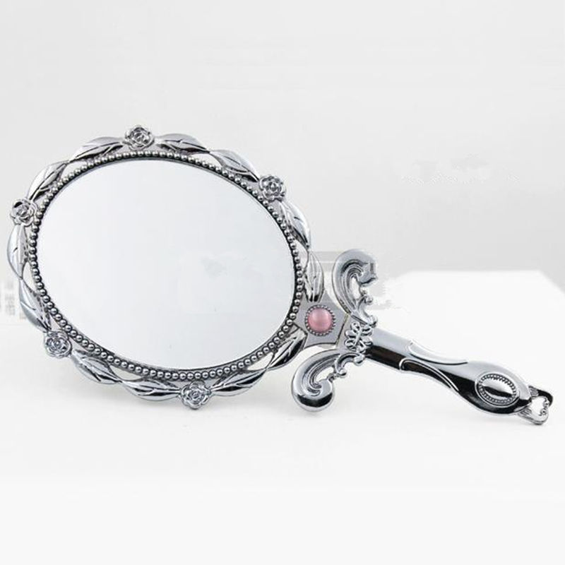 Retro Decorative Mirror Vintage Oval Round Beauty Vanity Makeup Mirror Hand Held Mirror Women Makeup Espejo Decorativo Retro Retro Dekorativer Spiegel