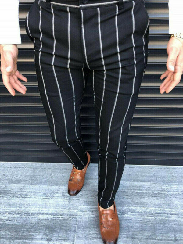4 Colors Fashion New Men Smart Casual Pants Striped Slim Fit Pencil Pants Ankle Length Business Casual Formal, Black
4 Colors Fashion New Men Smart Casual Pants Striped Slim Fit Pencil Pants Ankle Length Business Casual Formal, Black