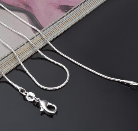 925 Sterling Silver Plated Snake Chain Necklaces for Woman Lobster Clasps Smooth Chain Statement Jewelry Size 1mm 16 18 20 22 24 inch GB1290