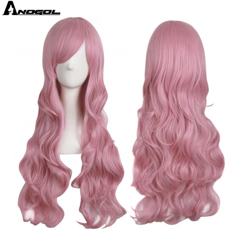 ANOGOL High Temperature Fiber Long Water Wave Pink Blue Orange Yellow Sliver Synthetic Cosplay Wig with Bang for Halloween Party, Dm1611043 
ANOGOL High Temperature Fiber Long Water Wave Pink Blue Orange Yellow Sliver Synthetic Cosplay Wig with Bang for Halloween Party, Dm1611043
