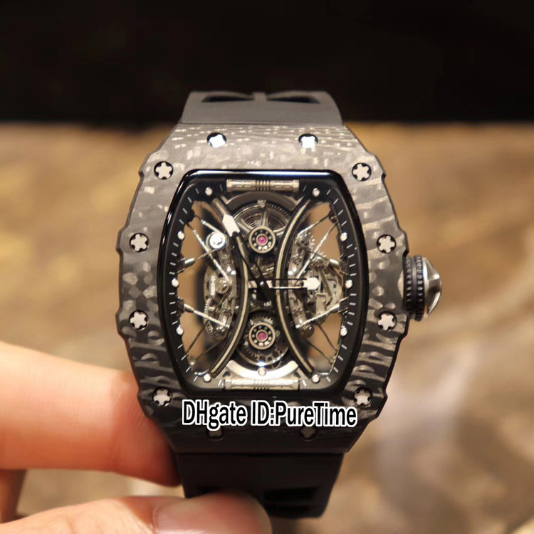 New RM53-01 Pablo Mac Don Miyota Automatic Tourbillon Mens Watch Black Super Luminous Carbon Fiber Case Skeleton Dial Rubber Puretime E71b2, Original box
New RM53-01 Pablo Mac Don Miyota Automatic Tourbillon Mens Watch Black Super Luminous Carbon Fiber Case Skeleton Dial Rubber Puretime E71b2, Original box