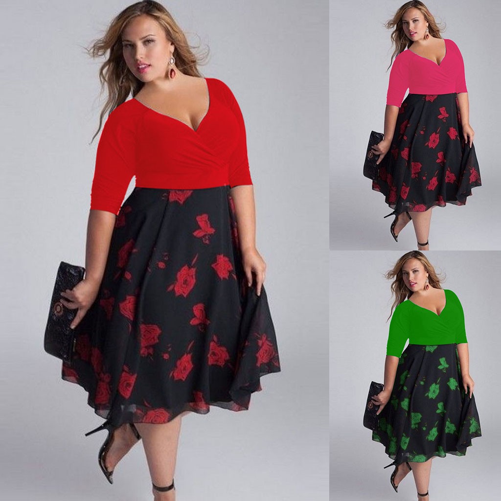 Ladies Dresses Large Sizes Summer Floral Print Plus Size Dress Women Elegant Lace Patchwork Casual Dresses For Ladies Jurken#G30, Green
Ladies Dresses Large Sizes Summer Floral Print Plus Size Dress Women Elegant Lace Patchwork Casual Dresses For Ladies Jurken#G30, Green