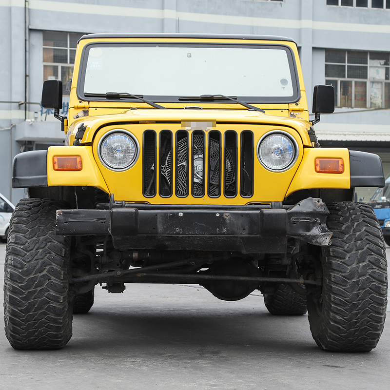 Black ABS Front Grille Inserts Trim Front Grill Slots For Jeep Wrangler TJ 1997-2006 Second Generati