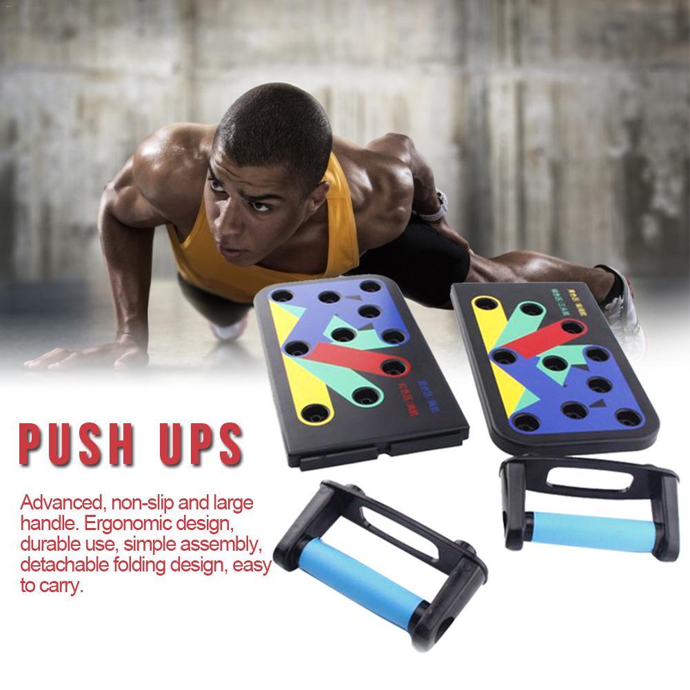 Push Up Training Rack Board 9 In 1 Body Building Bracket Foldable Push-Up Exercise Workout Muscle Fitness Pushup Stand Tool Y200506