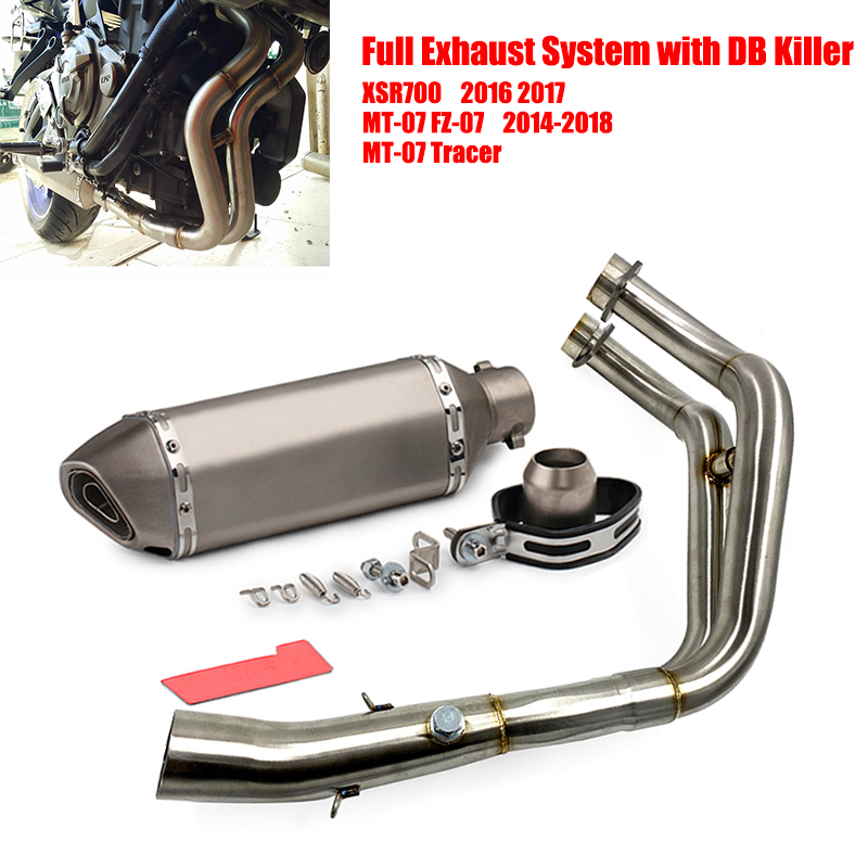 Motorcycle Exhaust Full system For MT-07 FZ-07 Tracer 2014-2019 with Muffler XSR700 2016-2019
Motorcycle Exhaust Full system For MT-07 FZ-07 Tracer 2014-2019 with Muffler XSR700 2016-2019