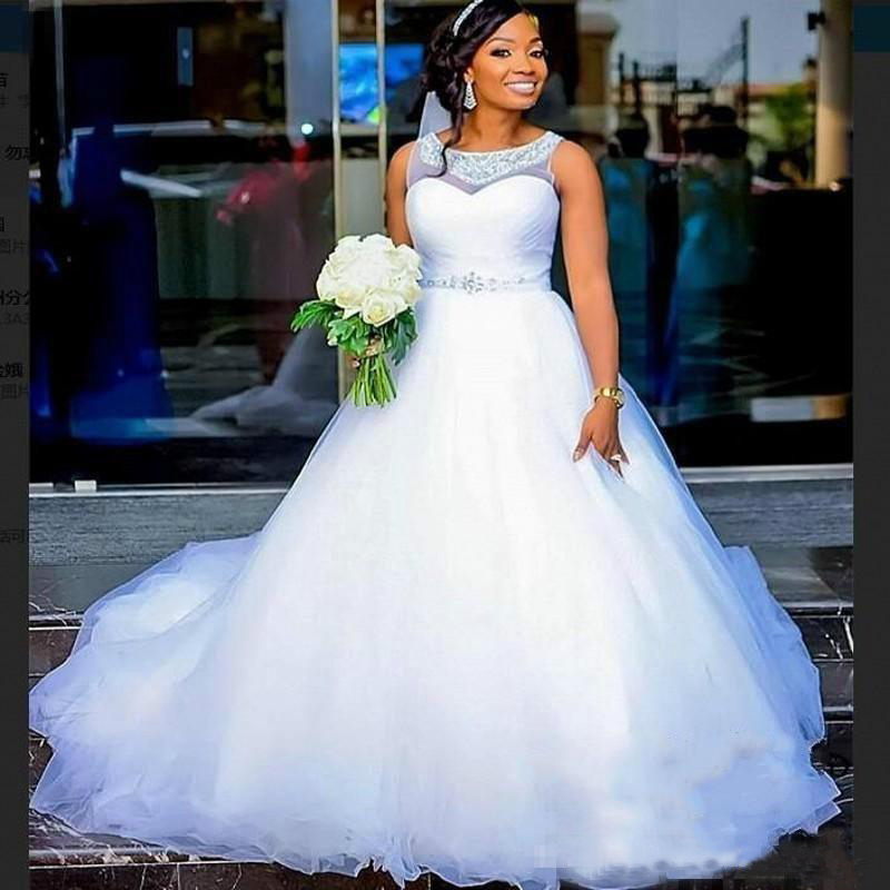 Vestido African Black Girls A Line Wedding Dresses Beaded Sheer Neck Bridal Party Gown Robes De Mariee Wedding Gown, White
Vestido African Black Girls A Line Wedding Dresses Beaded Sheer Neck Bridal Party Gown Robes De Mariee Wedding Gown, White