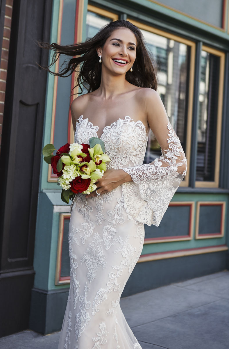 Lace Elegant Mermaid Backless Wedding Dresses Sheer Bateau Neck Long Sleeves Bridal Gowns Sweep Train Tulle Robe De Marie