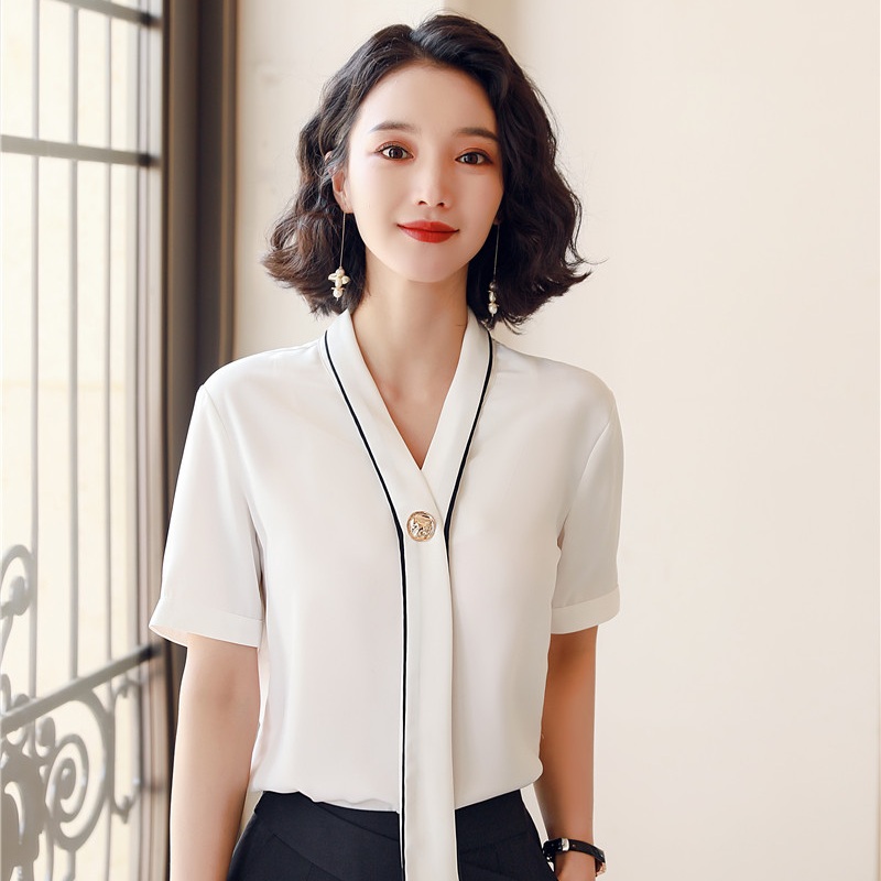New 2020 Summer Fashion Women Blouses White Short Sleeve Shirts Ladies Tops Office Uniform Styles, Blouse only
New 2020 Summer Fashion Women Blouses White Short Sleeve Shirts Ladies Tops Office Uniform Styles, Blouse only