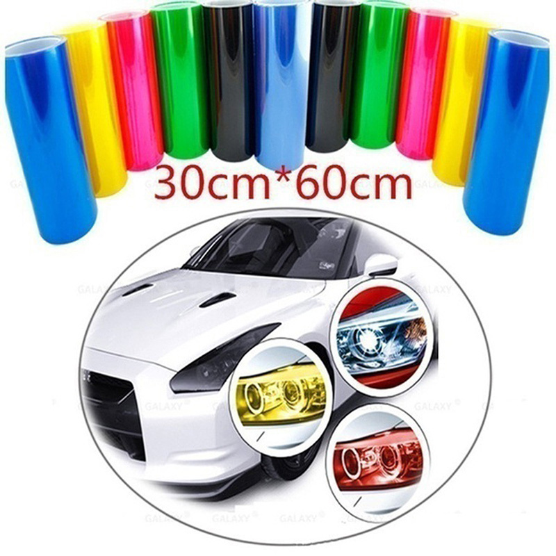 Stylish Car Light Films - Durable 30x60cm Vehicle Lighting Enhancers for Headlights, Taillights & Fog Lights