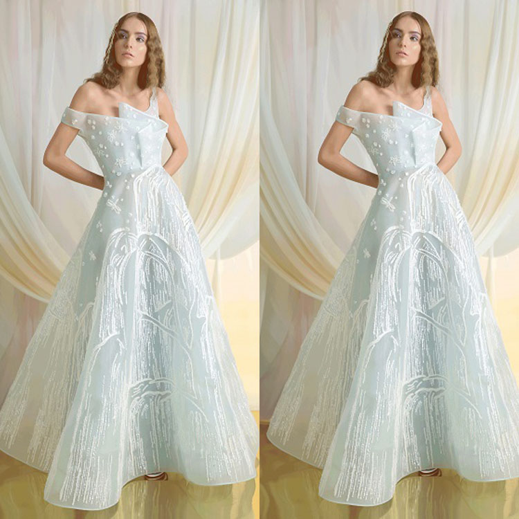Embroidery Prom Dresses Off Shoulder Illusion Long Formal Evening Dress Ladies Lace Appliqued Ankle Length Party Pageant Gowns