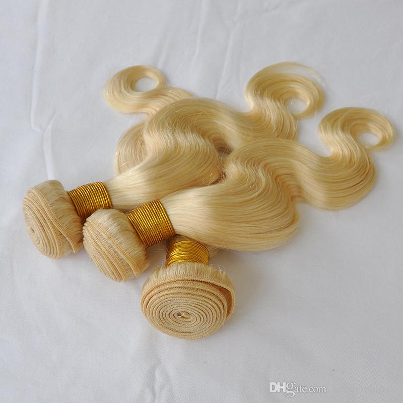 Elibess Brand 4x4 closure 3pcs/lot deep curly blonde human hair kinky curly body wave 613 blonde bundles with closure