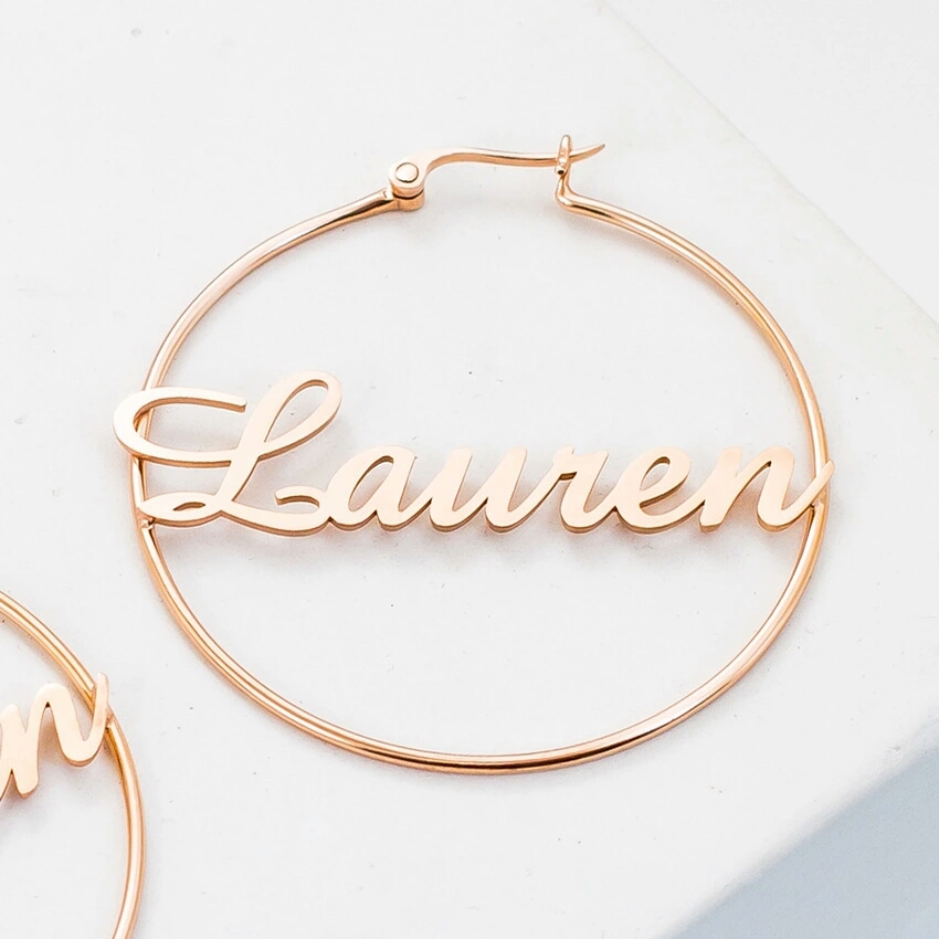 custom name hoop earrings for women luxury designer diy letter earrings customize letters gold hoops jewelry family friends couple