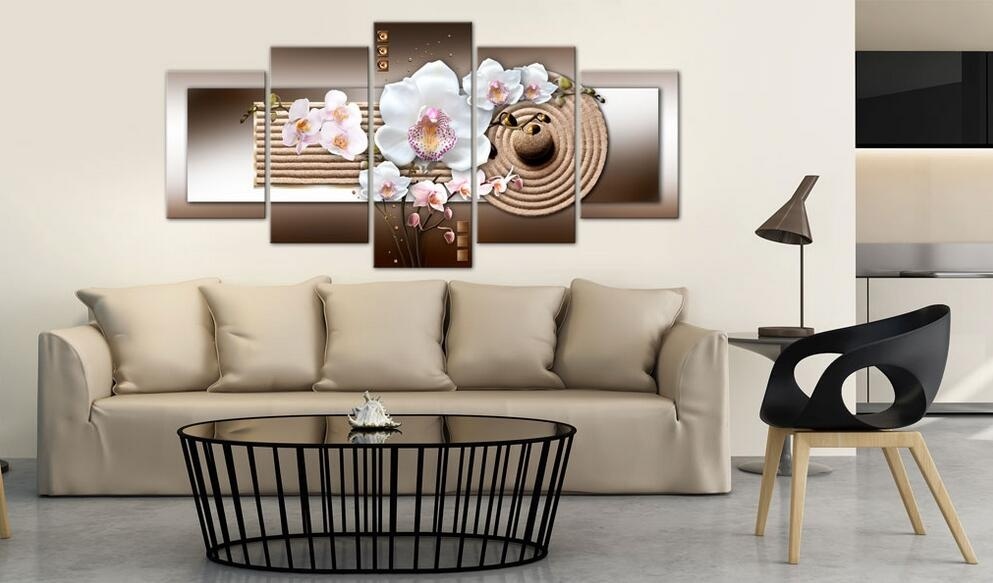 5PCS/Set Abstract Orchid Zen Garden- Flower Art Print Frameless Canvas Painting Wall Picture Home Decoration No Frame